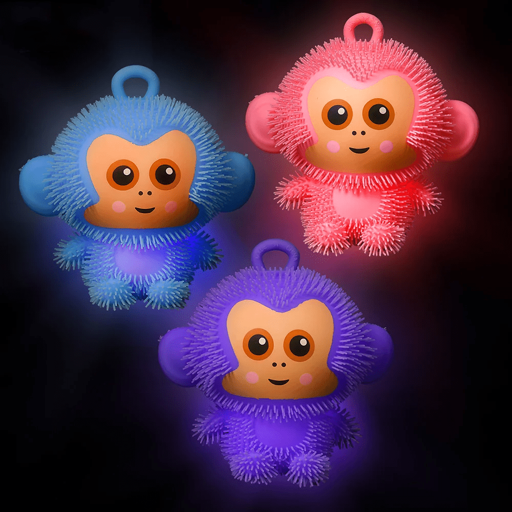 2 Pack Light Up Squishy Puffer Monkey