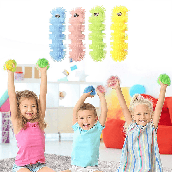 4 Pack Luminous Caterpillar Puffer Toys