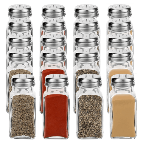 15 PIECES 2 OZ. CLEAR GLASS SQUARE SALT & PEPPER SHAKER SET