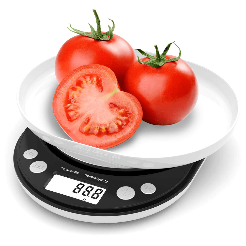 6.6 LBS ELECTRONIC KITCHEN SCALE WITH PROTECTIVE COVER & TRAY