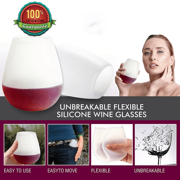 6 Pieces Foldable Silicone Unbreakable Wine/Beer Glass