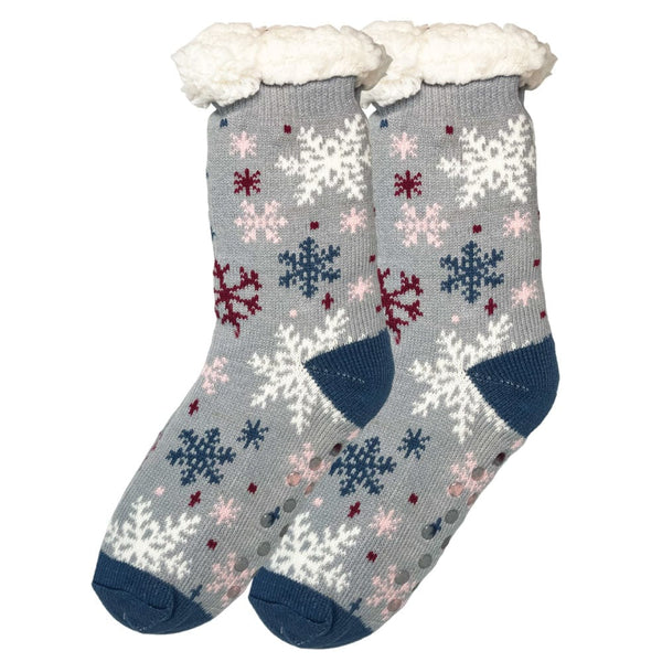 Winter Sherpa Thermal Socks snowflake Pattern  Warm Cozy Soft Multicolor for men and women