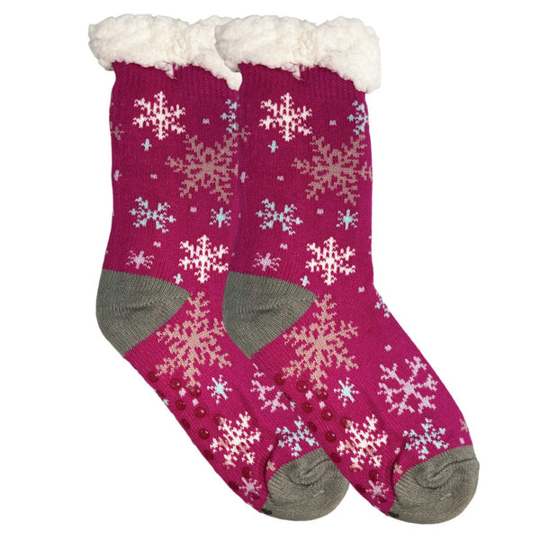 Winter Sherpa Thermal Socks snowflake Pattern  Warm Cozy Soft Multicolor for men and women