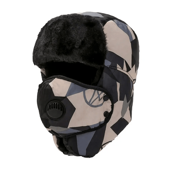 RUSSIAN STYLE CAMOUFLAGE AVIATOR WINDPROOF TROOPER TRAPPER HAT