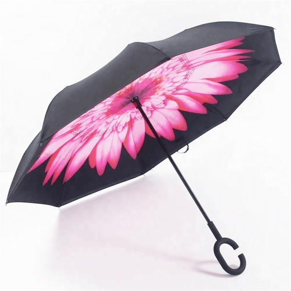 Pink Flower Reversible Umbrella