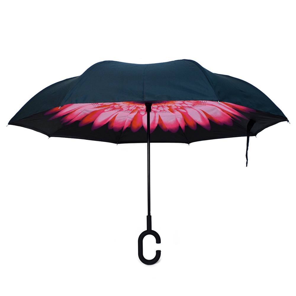 Pink Flower Reversible Umbrella