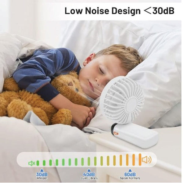 Hand Held Fan, Portable Handheld USB Rechargeable Fans with 5 Speeds, Operated Mini Fan Foldable Desk Desktop Fans