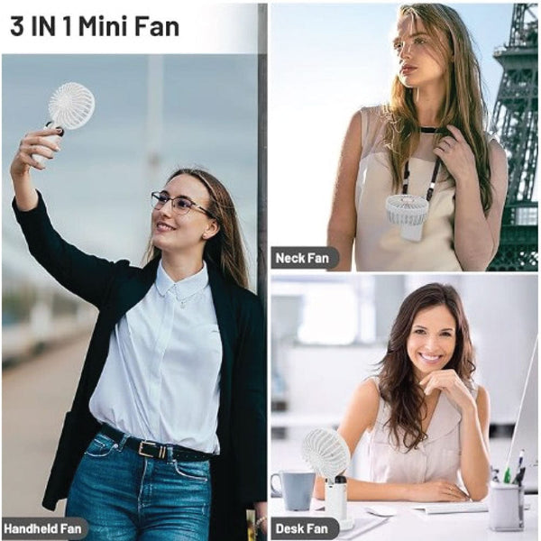 Hand Held Fan, Portable Handheld USB Rechargeable Fans with 5 Speeds, Operated Mini Fan Foldable Desk Desktop Fans