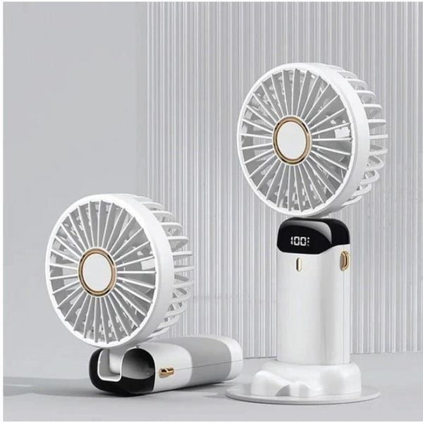 Hand Held Fan, Portable Handheld USB Rechargeable Fans with 5 Speeds, Operated Mini Fan Foldable Desk Desktop Fans