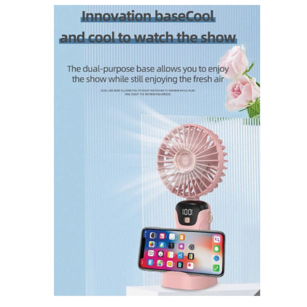 Hand Held Fan, Portable Handheld USB Rechargeable Fans with 5 Speeds, Operated Mini Fan Foldable Desk Desktop Fans