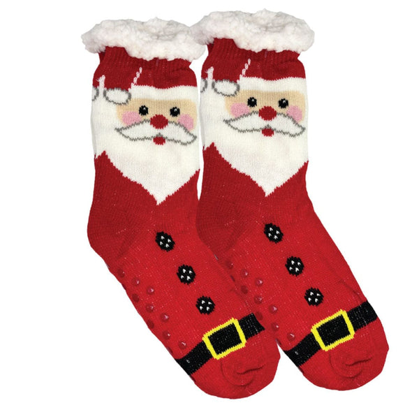 Winter Sherpa Thermal Socks Christmas Holiday Fleece Lined Cozy Warm Non-Slip Slipper Socks for Men & Women