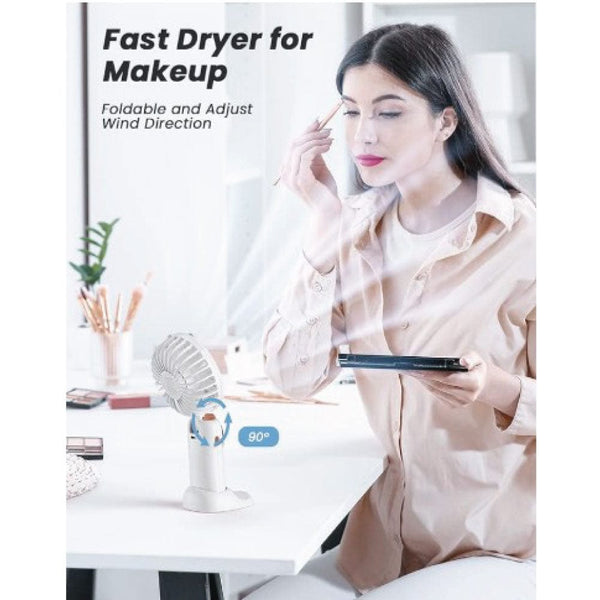 Hand Held Fan, Portable Handheld USB Rechargeable Fans with 5 Speeds, Operated Mini Fan Foldable Desk Desktop Fans