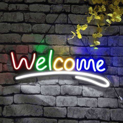 "Welcome" LED Neon Sign - 2 Sizes Available