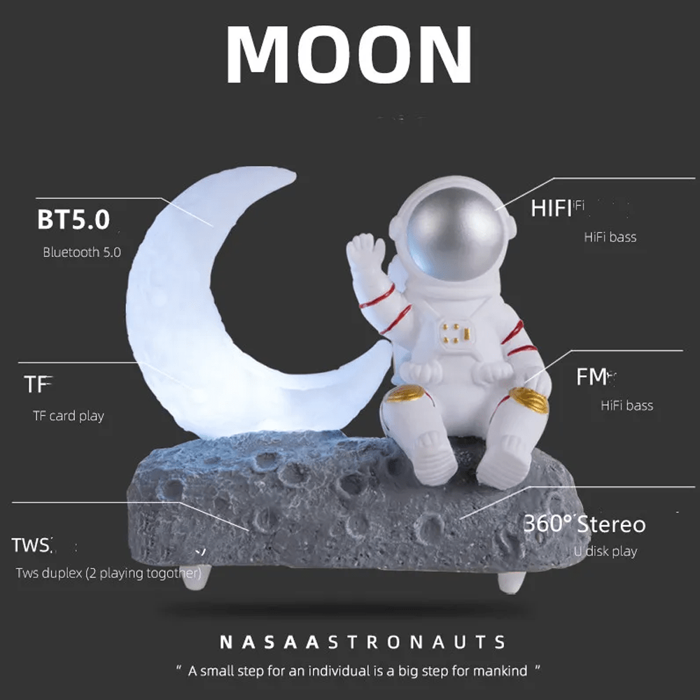 Astronaut Wireless Speaker with LED Luminous Moon
