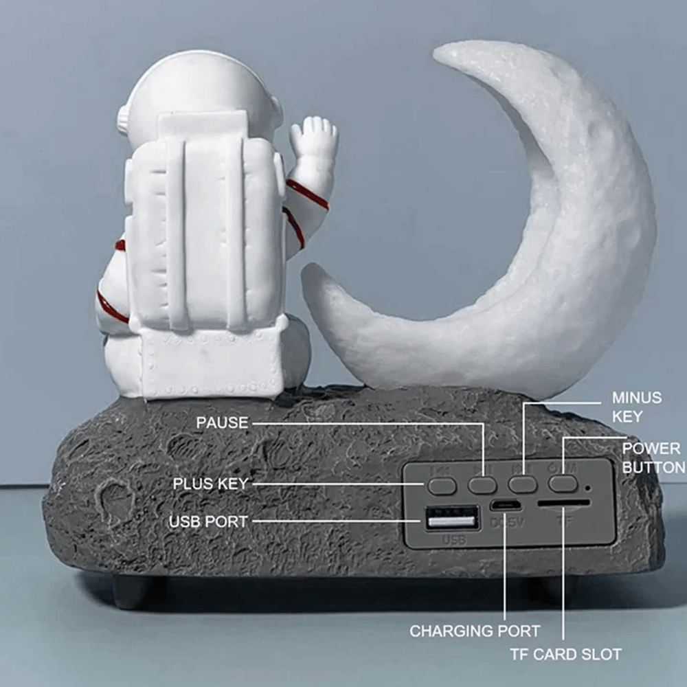 Astronaut Wireless Speaker with LED Luminous Moon