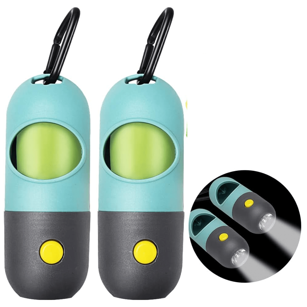 4 Pack Pet Waste Bag Dispenser with Built-in Flashlight