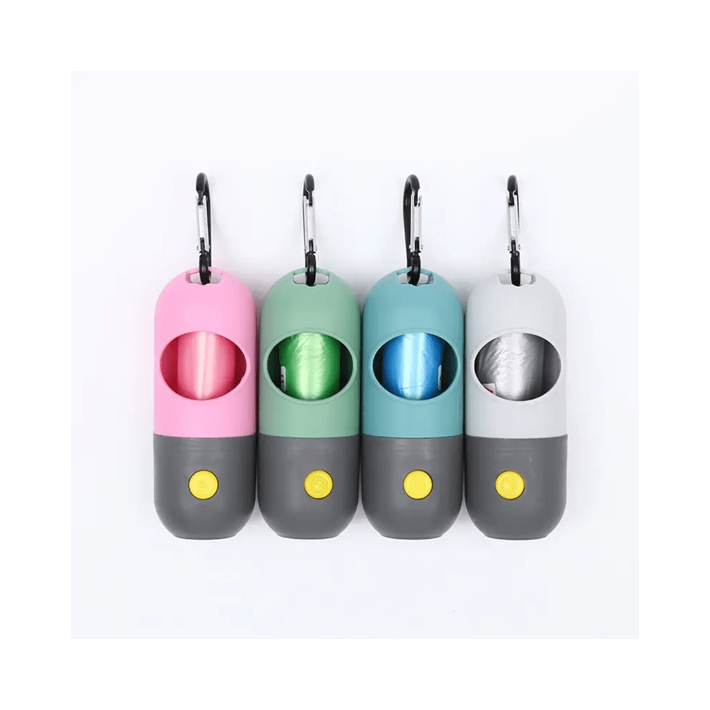 4 Pack Pet Waste Bag Dispenser with Built-in Flashlight