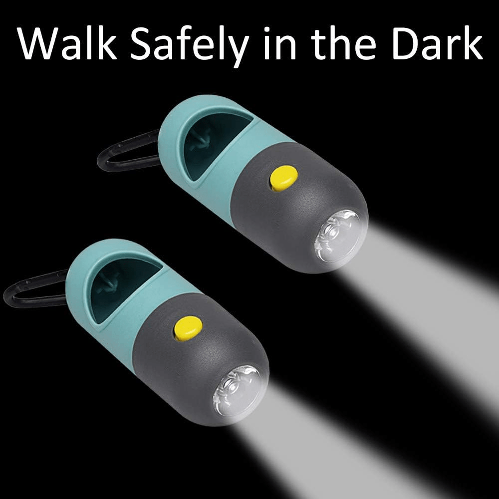 4 Pack Pet Waste Bag Dispenser with Built-in Flashlight
