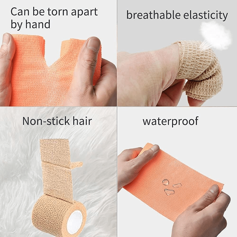 12 Rolls 5 Yards Self-Adhesive Bandage Wrap - Versatile and Convenient First Aid Solution