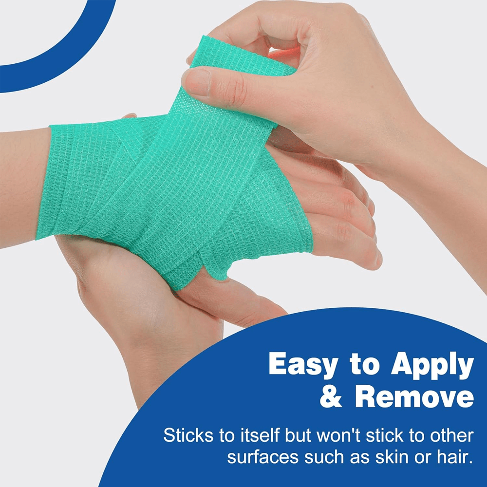 12 Rolls 5 Yards Self-Adhesive Bandage Wrap - Versatile and Convenient First Aid Solution