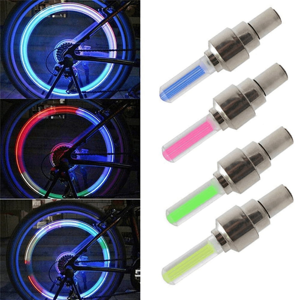 4 Pieces LED Bike Tire Valve Stem Light