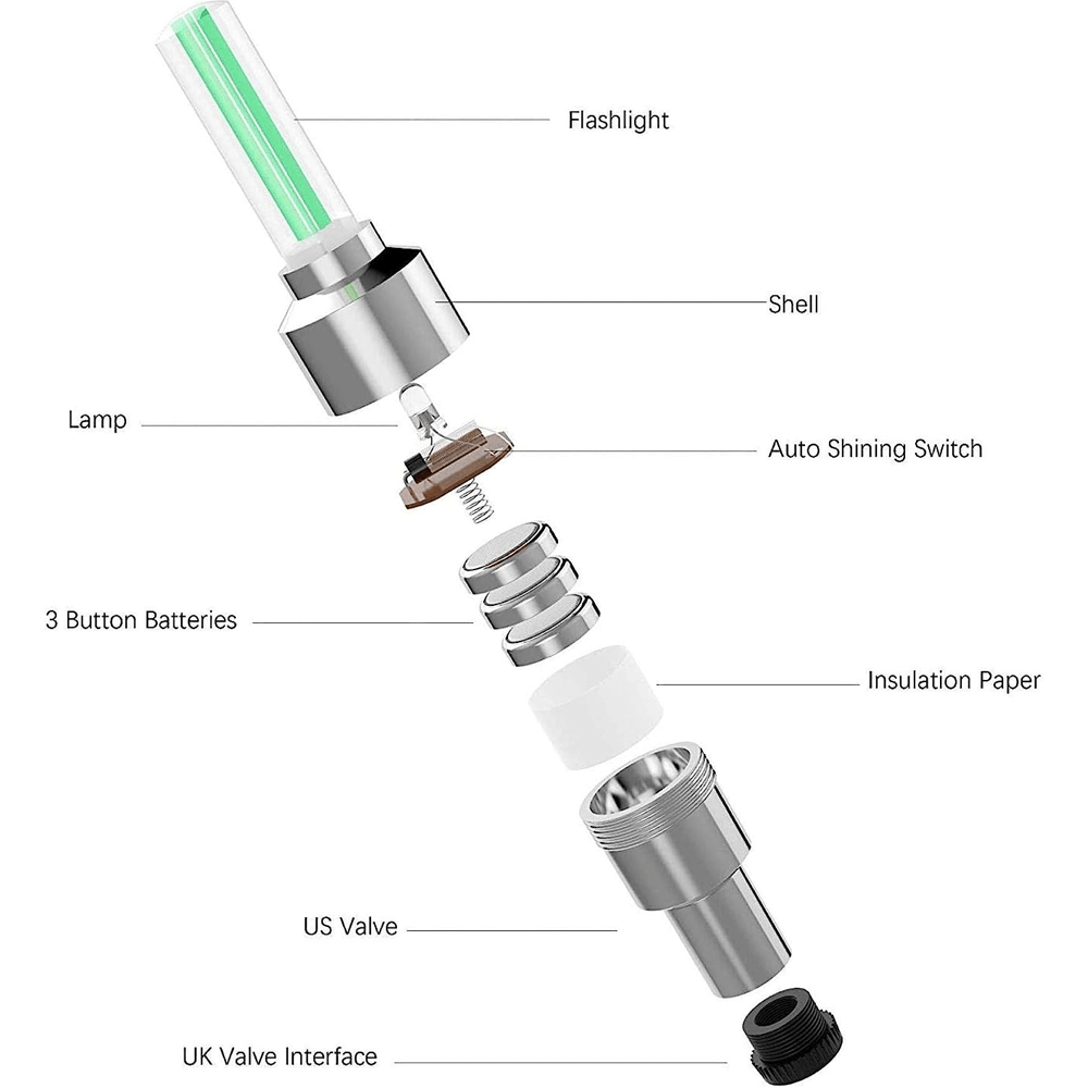 4 Pieces LED Bike Tire Valve Stem Light