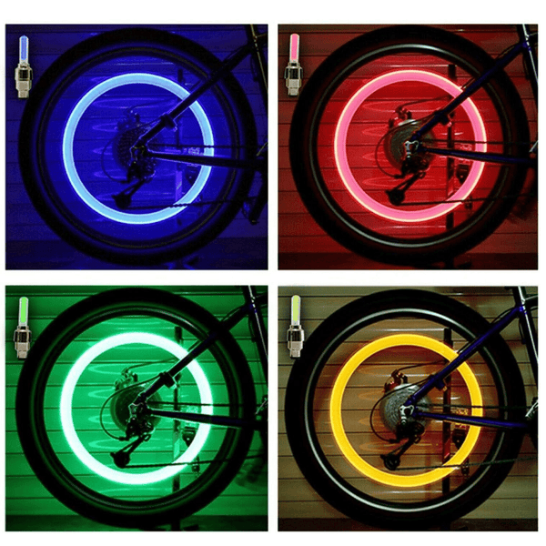 4 Pieces LED Bike Tire Valve Stem Light