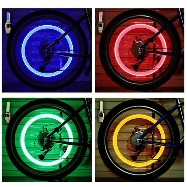 4 Pieces LED Bike Tire Valve Stem Light