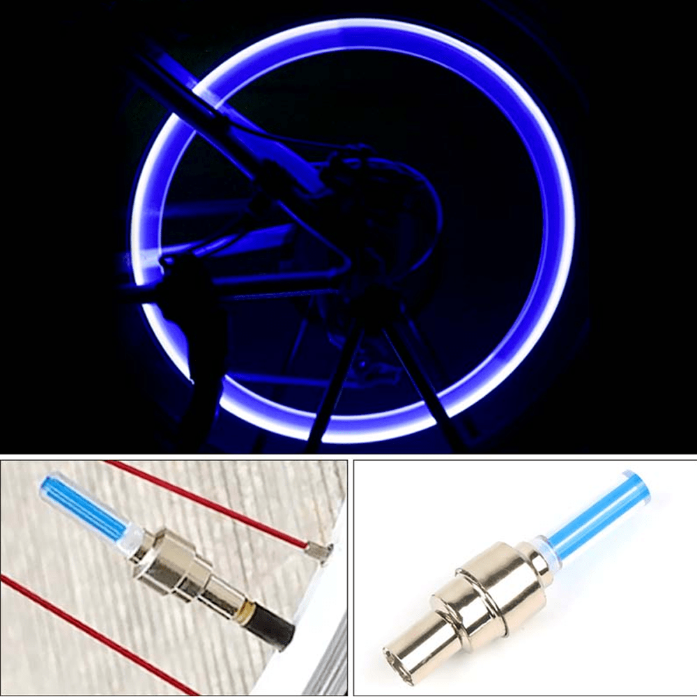 4 Pieces LED Bike Tire Valve Stem Light
