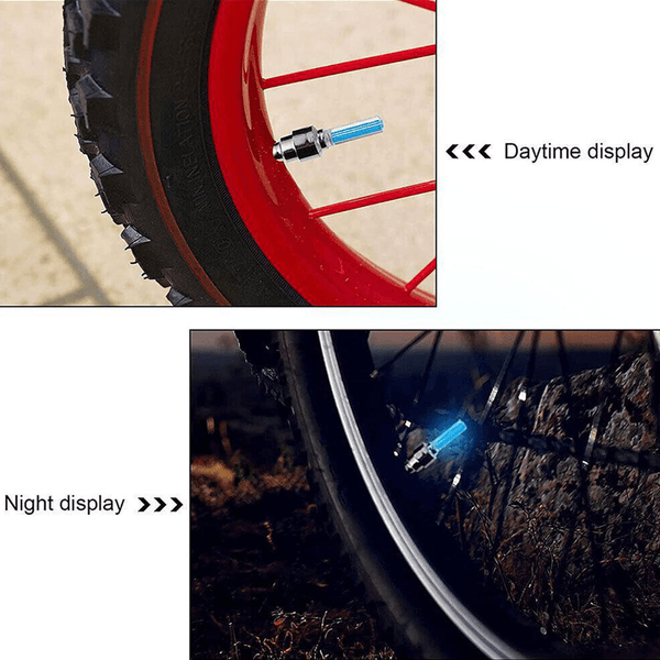 4 Pieces LED Bike Tire Valve Stem Light