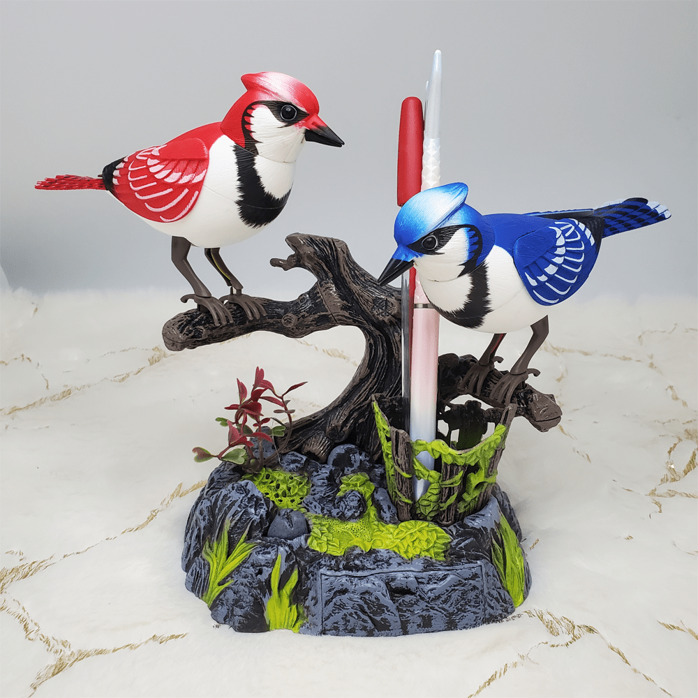 Dynamoelectric Singing Chirping Bird with Pen Holder
