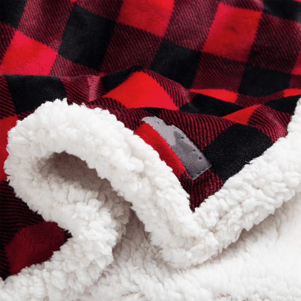 COZY PLAID FLEECE FLANNEL PLUSH MICROFIBER BLANKET 78