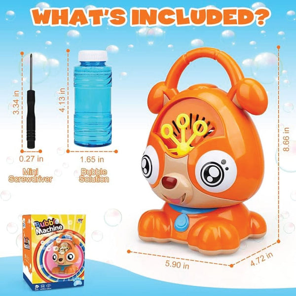 Puppy Bubble Machine for Kids Automatic Bubble Blower with Music & Lights Outdoor Toy