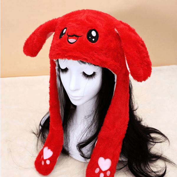 Light-Up Cartoon Plush Ear Moving Bunny Hats