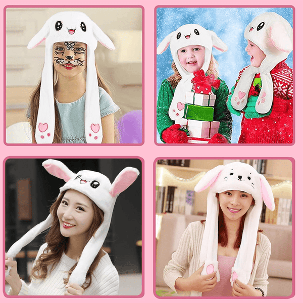 Light-Up Cartoon Plush Ear Moving Bunny Hats