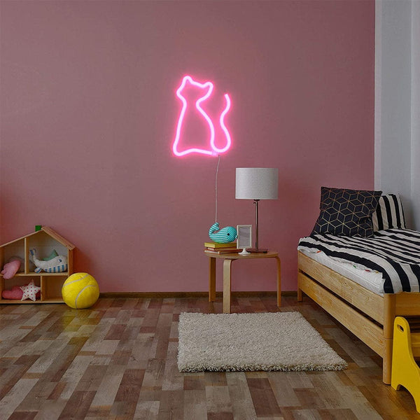 Pink Cat Neon LED Wall Light