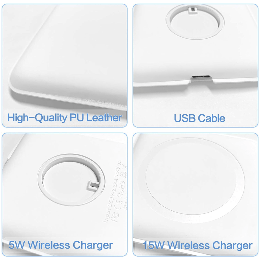 Magnetic Duo Wireless Charger, 2 in 1 Portable Foldable Power Station for Apple Watch 7/6/5/4/3/2, Multiple Device Wireless Charger for iPhone, AirPods
