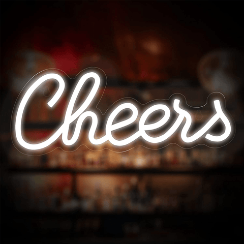 "CHEERS" NEON LED WALL SIGN ON ACRYLIC PLAQUE