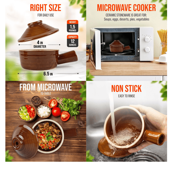 2 Pack Non-Stick Ceramic Microwave Cooker