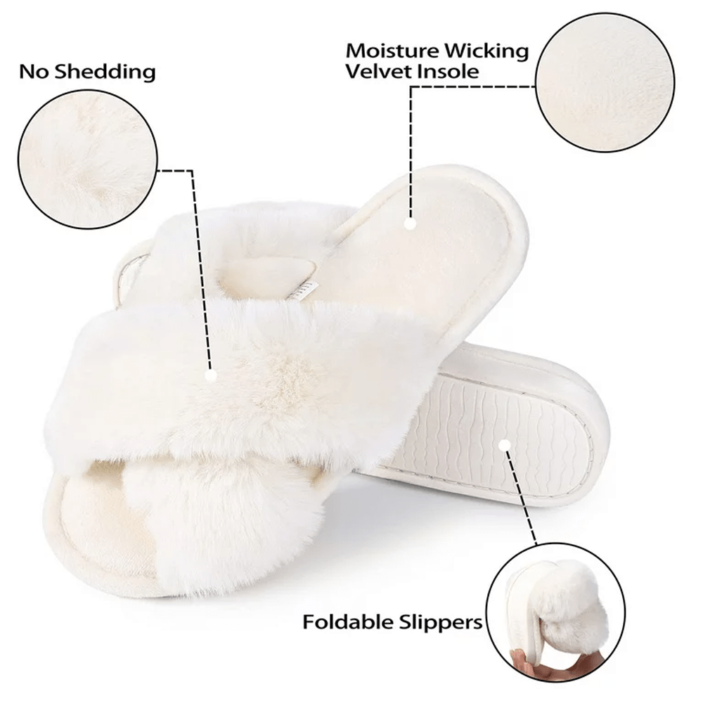Women's Criss Cross Slippers, Indoor Slipper, Comfy Cozy Slide, Open Toe Slippers