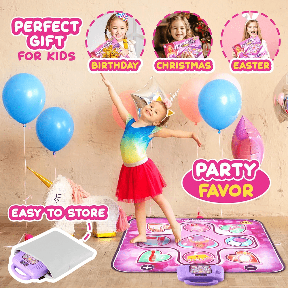 Light Up Musical Dance Mat For Kids 3-12 Years Old with 6 Game Modes