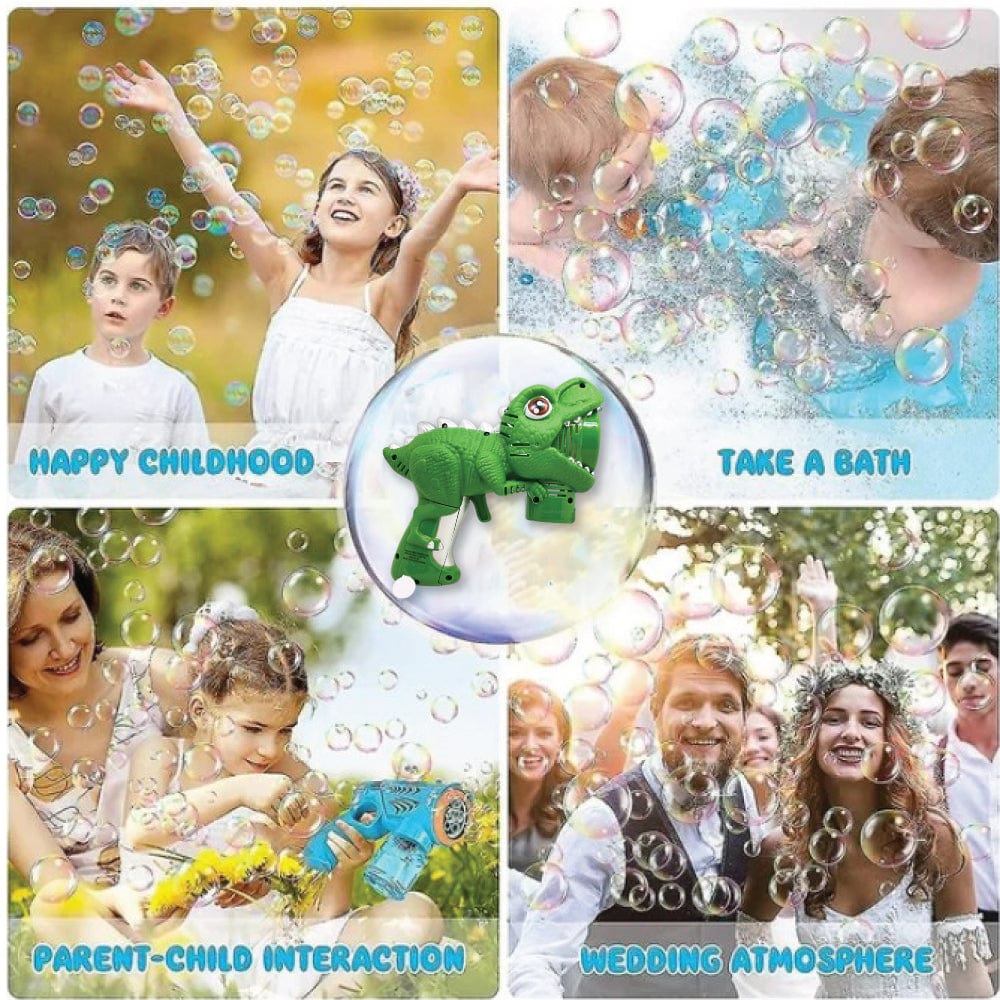 2PCS 10 Holes Small Dinosaur Bubble Gun , Children Automatic Bubble  toys,  toys for Boys and Girls  Gifts