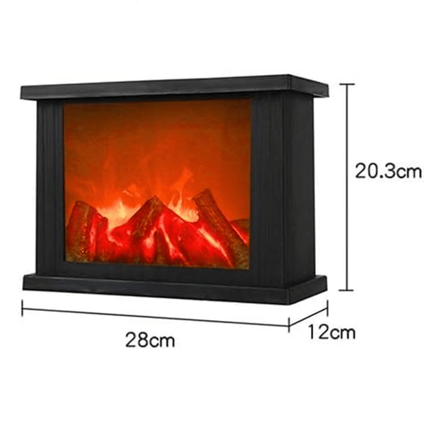 Flame Effect Fireplace Display Flameless Portable LED Lantern - Battery Operated