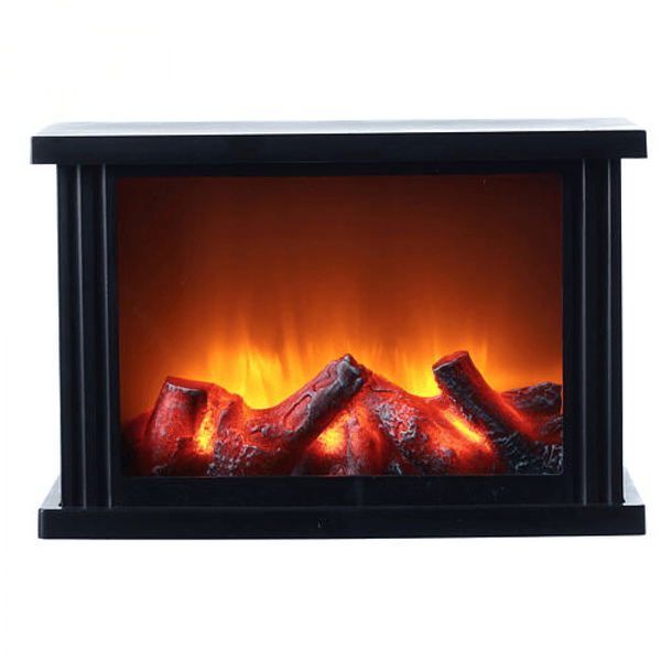 Flame Effect Fireplace Display Flameless Portable LED Lantern - Battery Operated