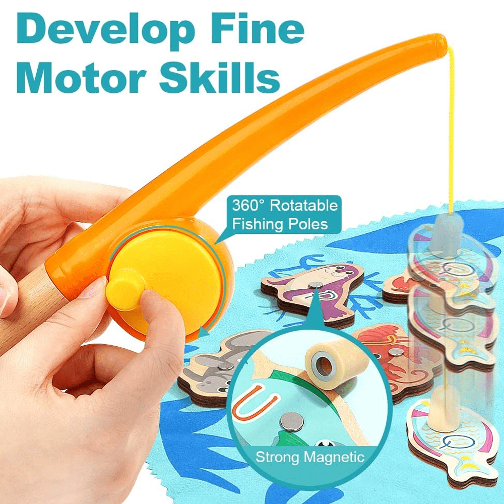 30 PIECES EDUCATIONAL MAGNETIC ALPHABET FISHING GAME FOR TODDLERS