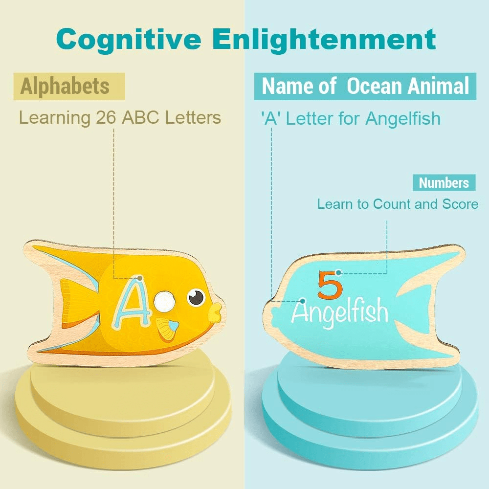 30 PIECES EDUCATIONAL MAGNETIC ALPHABET FISHING GAME FOR TODDLERS