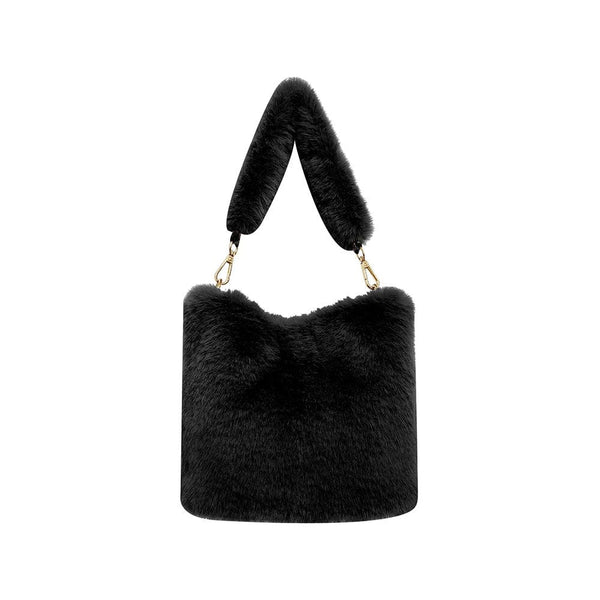 Elegant Faux Fur Minimalist Baguette Bag