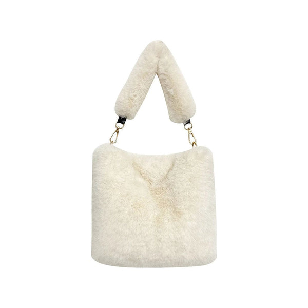 Elegant Faux Fur Minimalist Baguette Bag