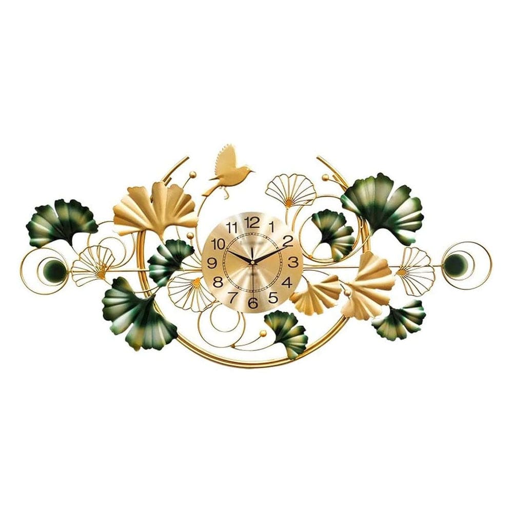 Ginko Leaf Art Metal Vintage Wall Clock