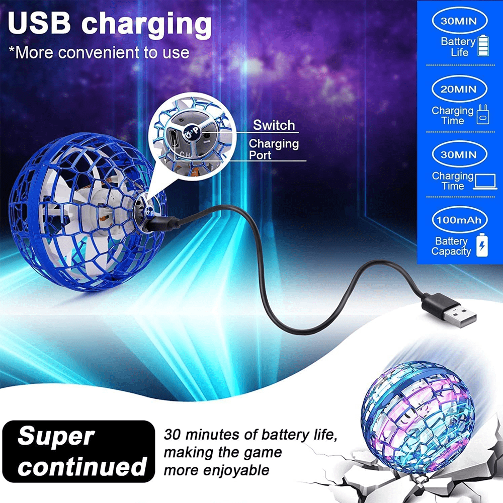Gyro Sphere Flying Spinners with Dynamic RGB Light